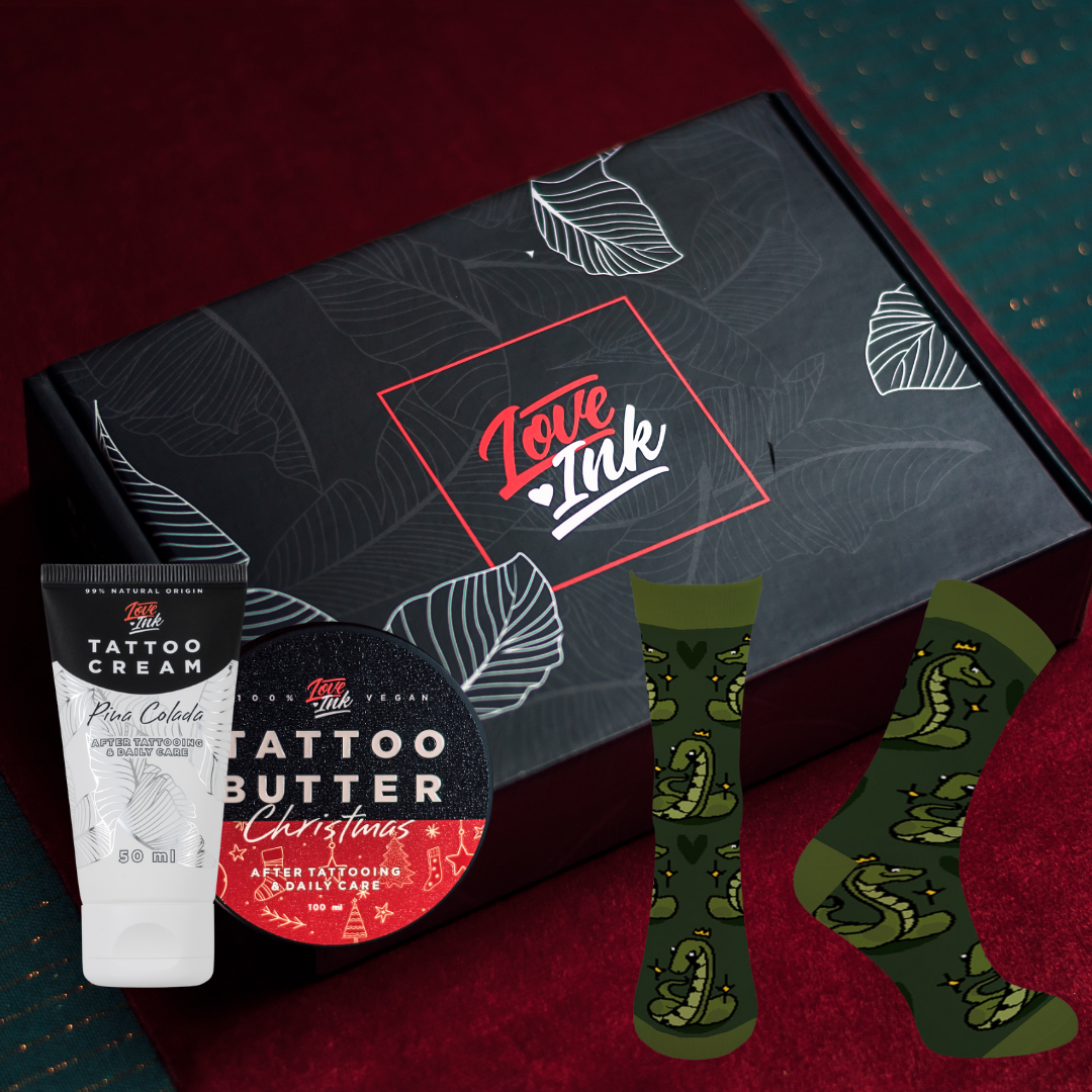 Gift Set: Tattoo Butter Christmas + Tattoo Cream + Socks